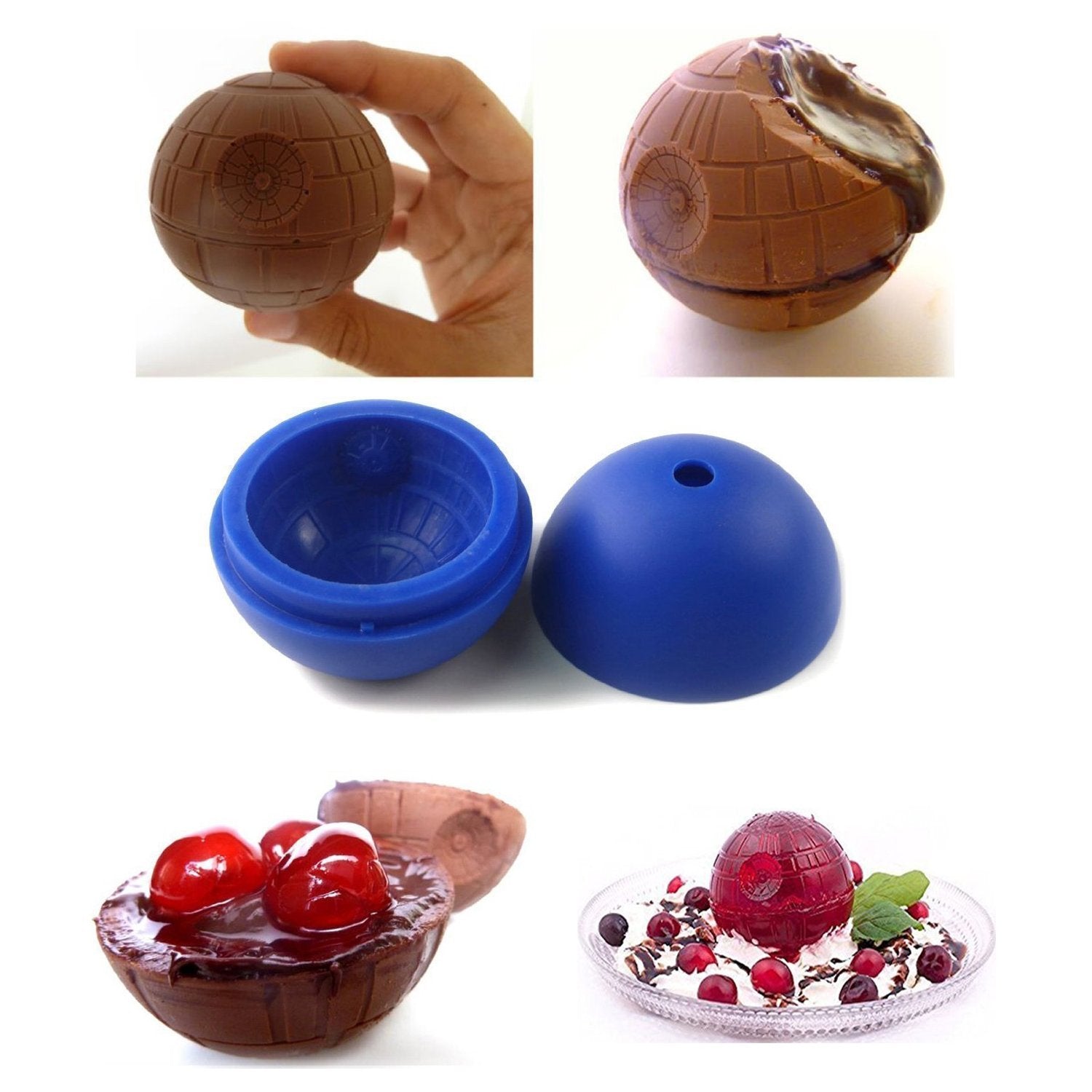 Two-pack blue silicone mold for whiskey and cocktails