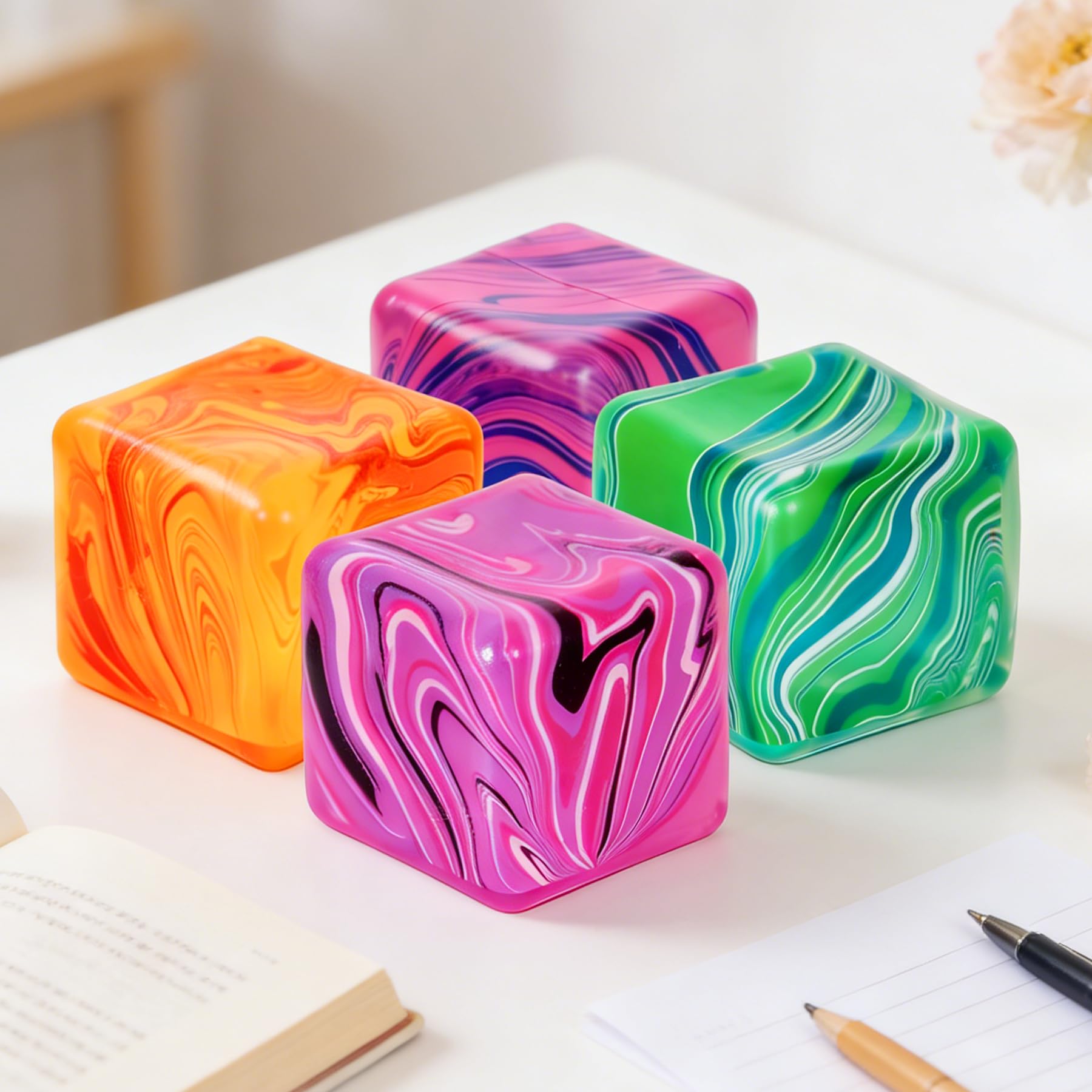 Purple stress cube squishies 2 inch fidget toy