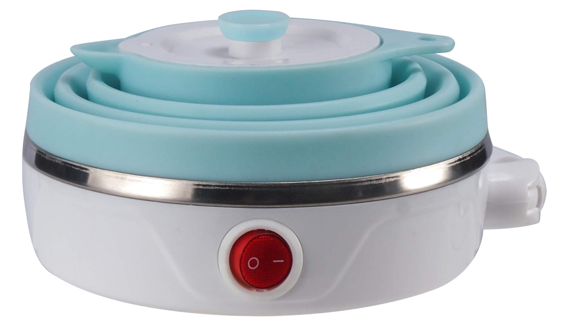 Blue portable travel kettle with US plug