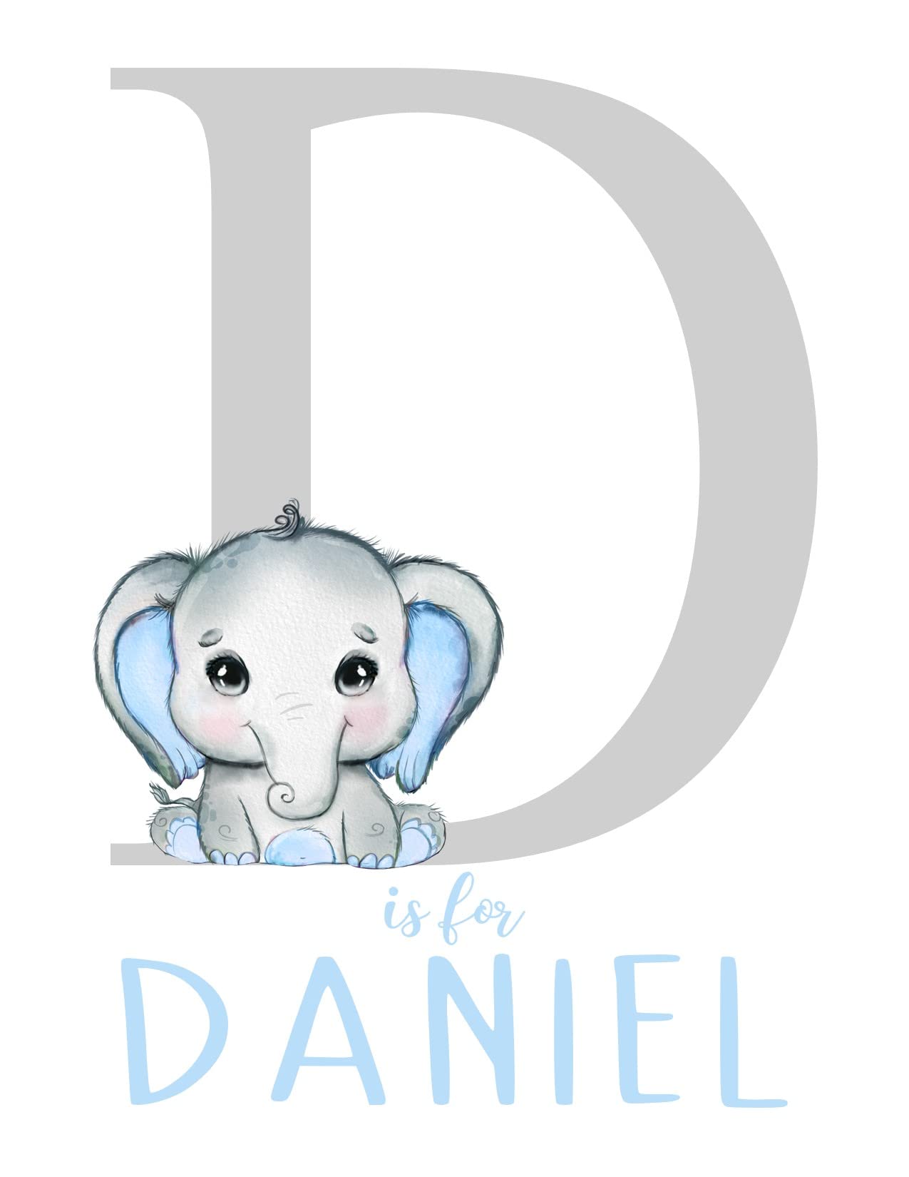 Personalized elephant print with name option by Pixie Paper