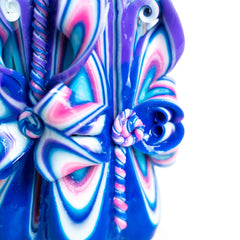 Decorative dipped candle blue white Iris