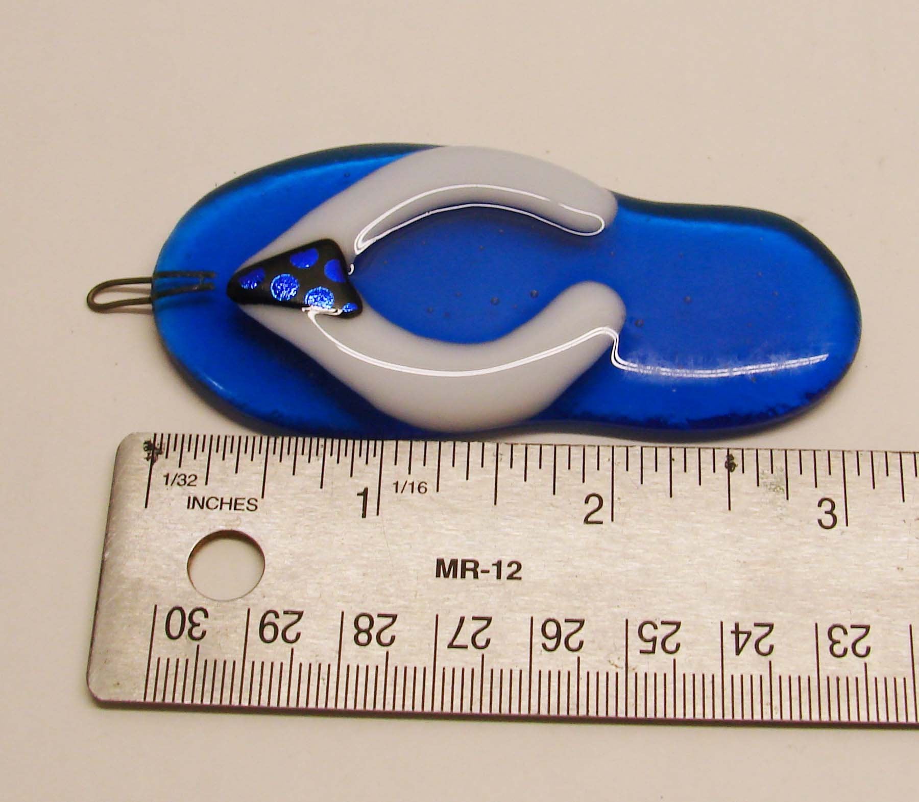 Blue and white glass ornament packaging