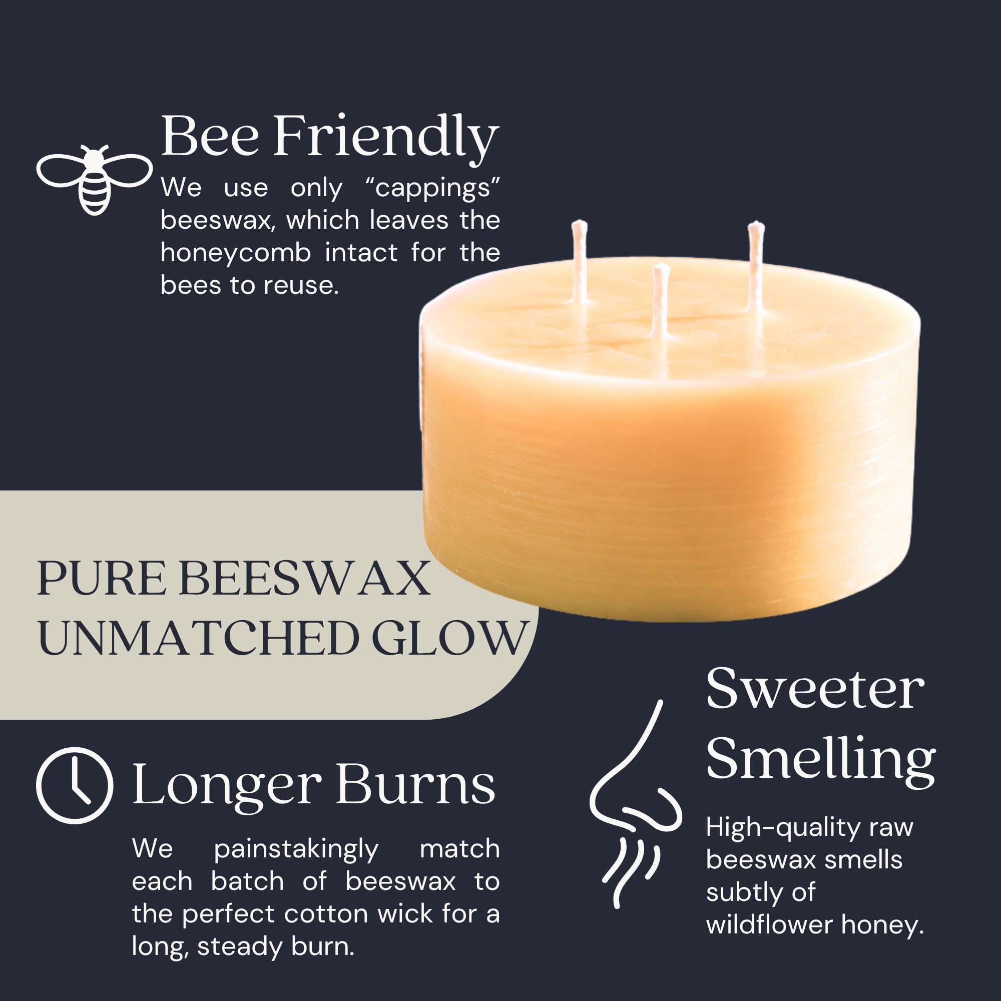 Bluecorn Beeswax candle refill 10 oz unscented