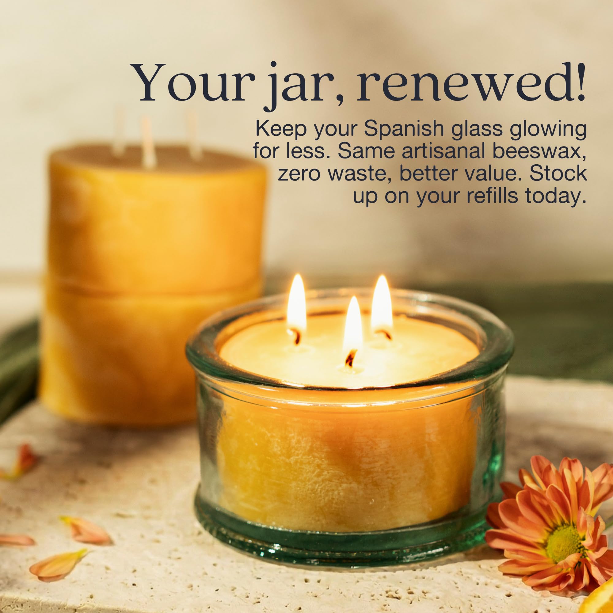 Bluecorn 3-Wick refill for aqua candle jars