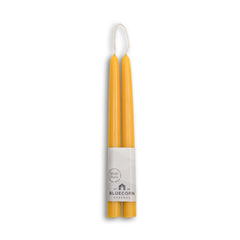Bluecorn Beeswax Taper Candles 10 inch raw yellow for candlesticks