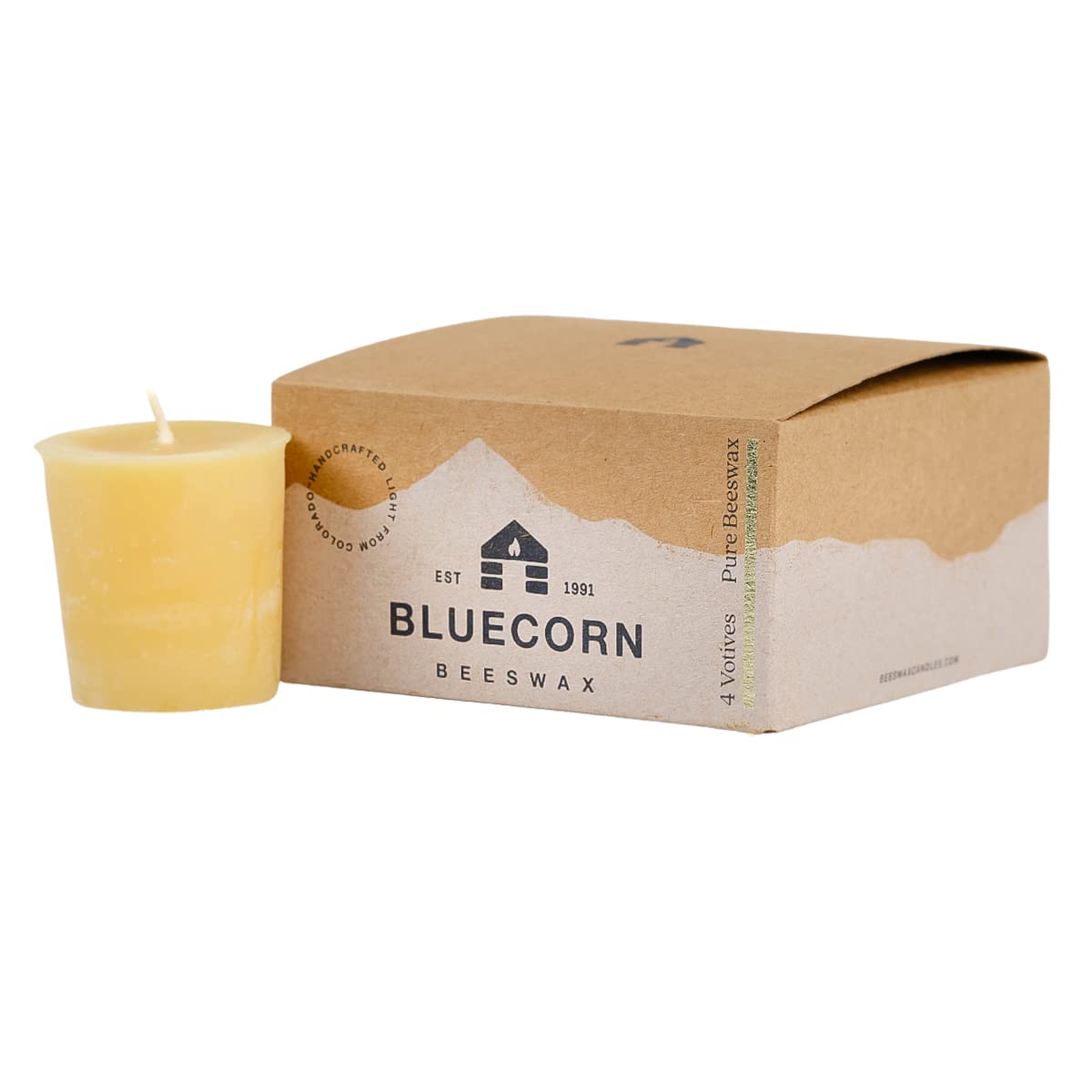 Bluecorn Beeswax votive candles yellow 4 pack