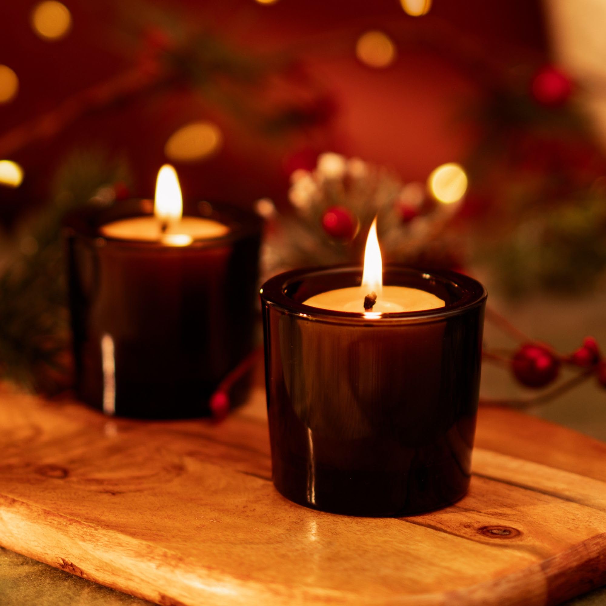 Hand-poured beeswax votives by Bluecorn warm glow