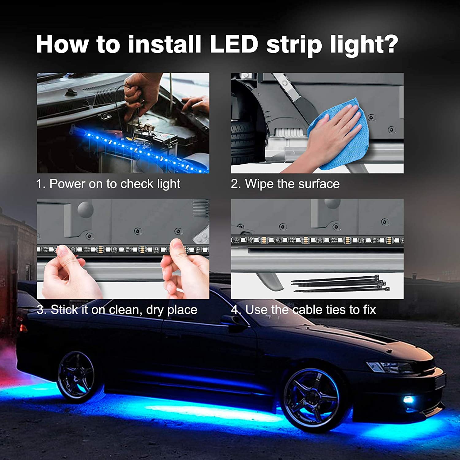 Bluetooth controller and RF remote for underglow kit