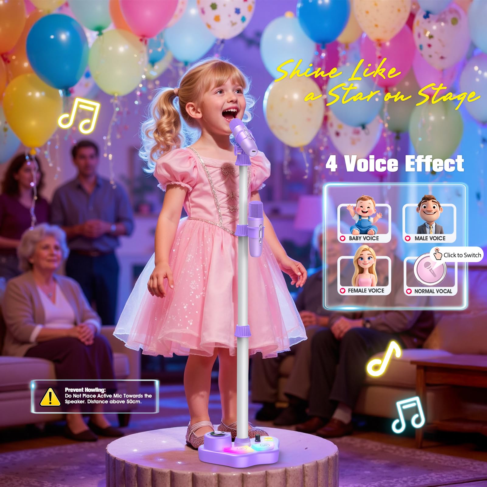 Bluetooth pairing with phones or tablets on Stand Karaoke Machine Kids