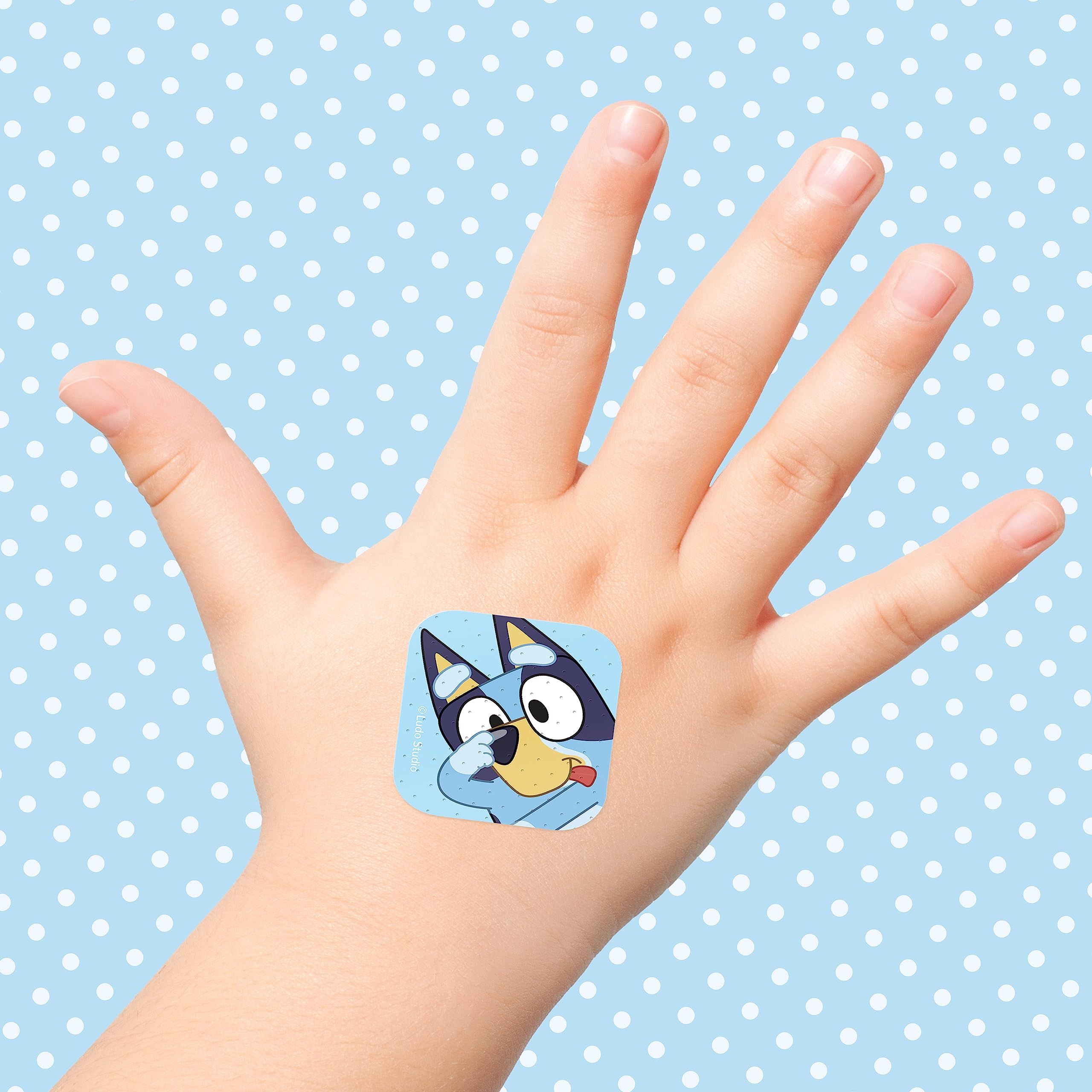 Bluey adhesive bandages product packaging for kids