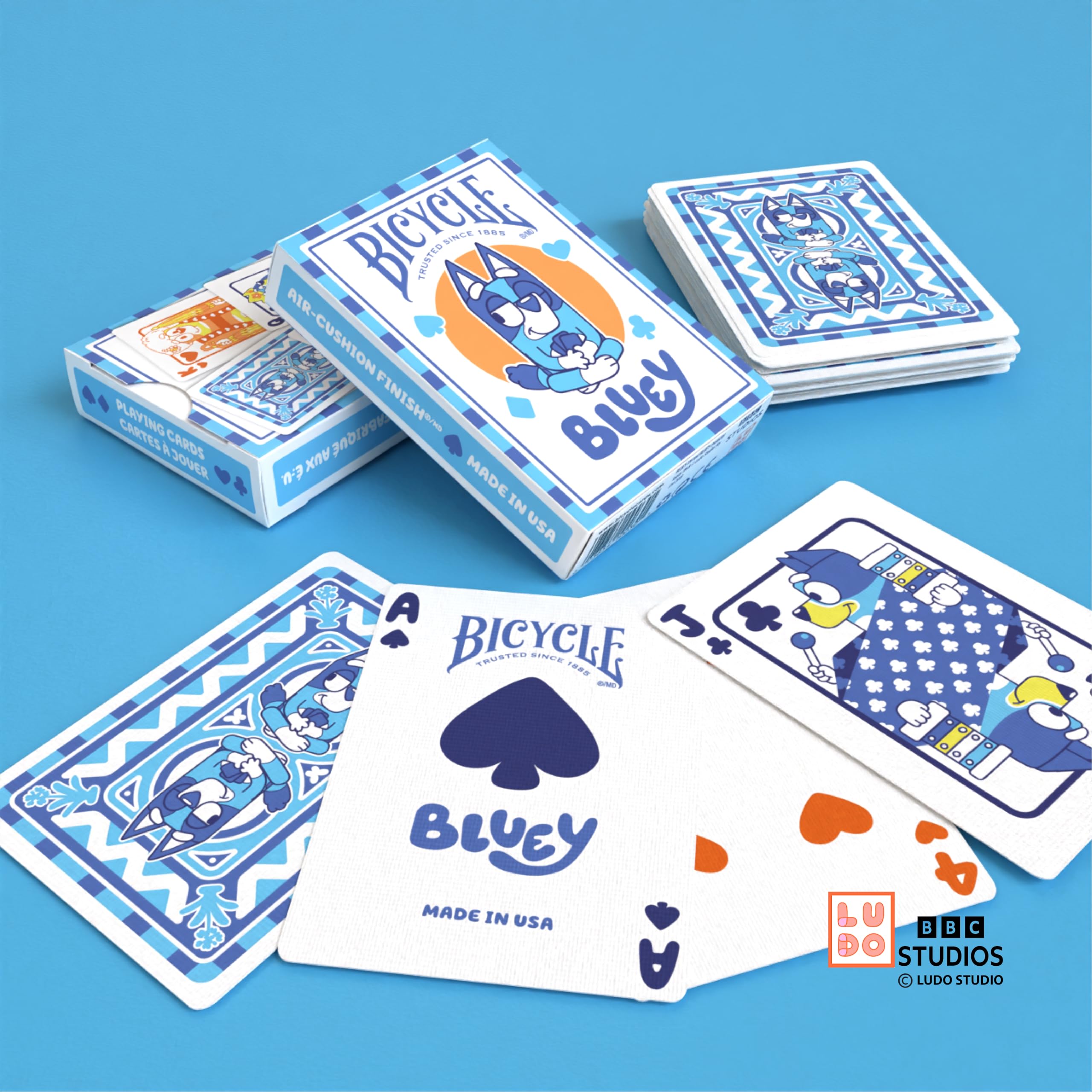 Kid friendly Bluey playing cards for group play