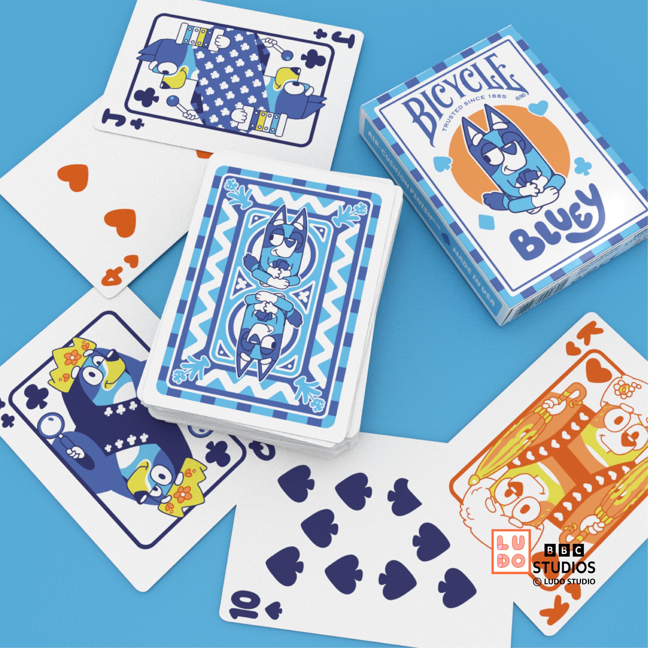 Bluey Bingo Bandit Chilli card designs on deck
