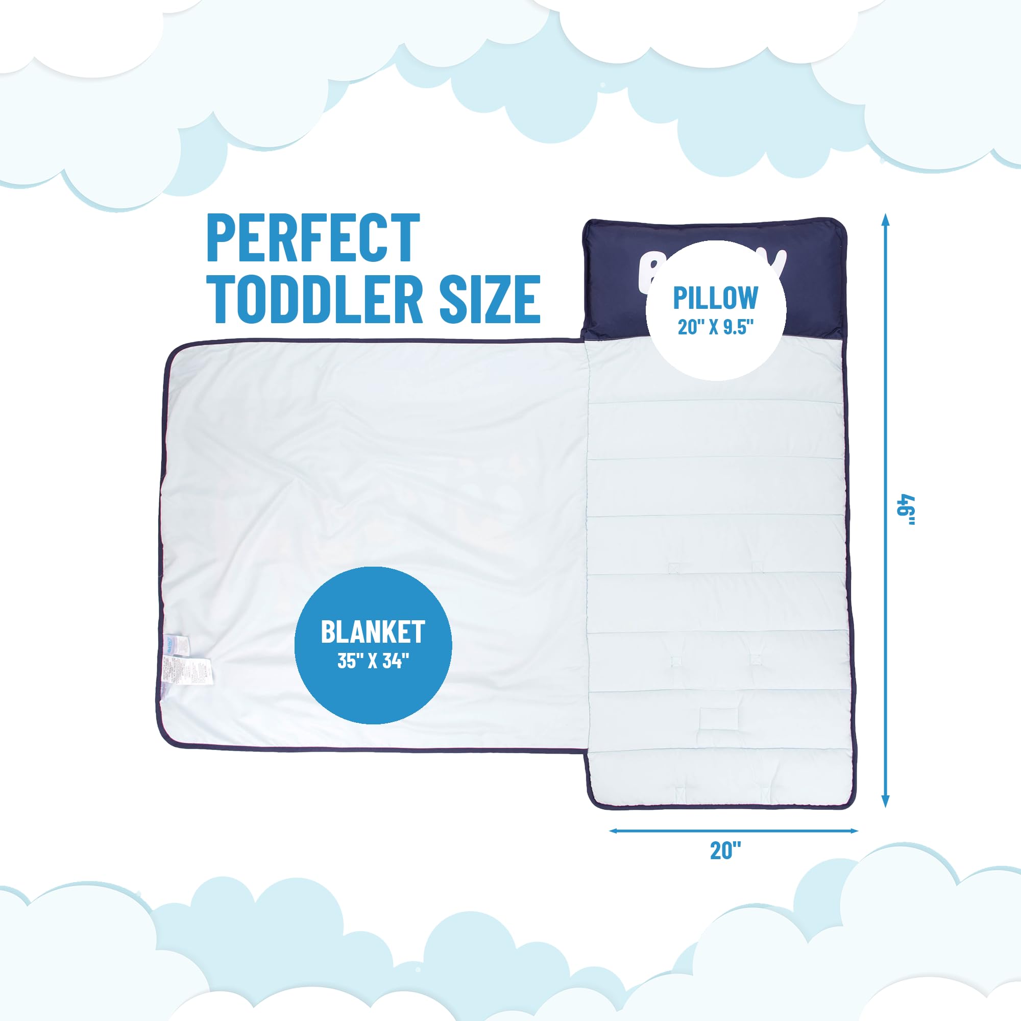 Bluey nap mat built in pillow 20x9.5