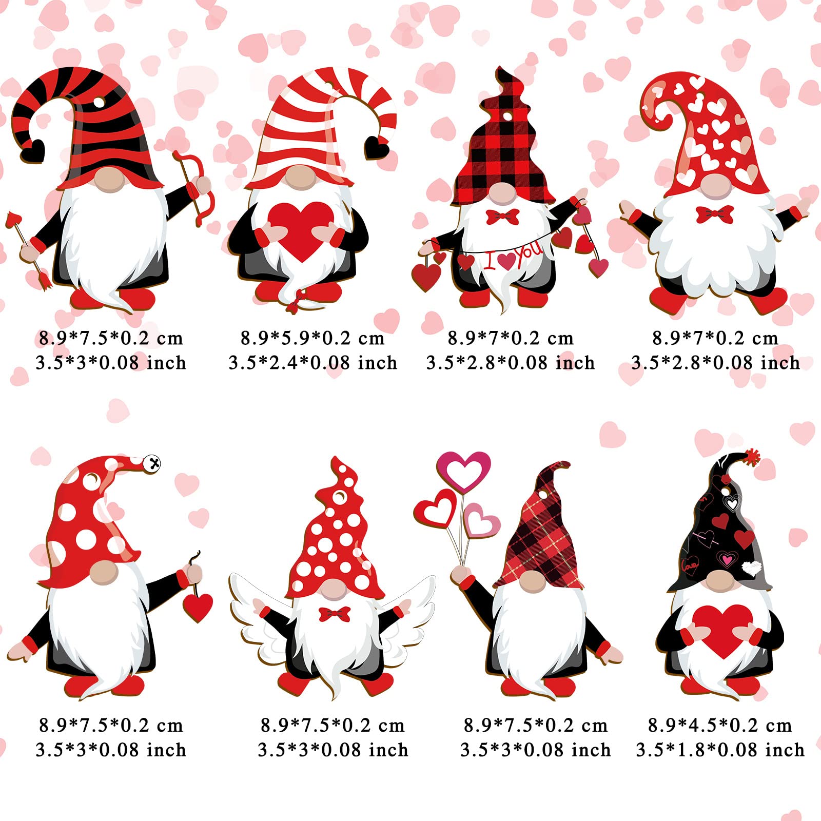 Forty-piece gnome ornament set with linen ropes