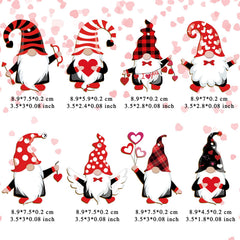 Forty-piece gnome ornament set with linen ropes