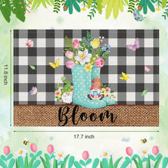 Buffalo plaid linen placemats for spring dining