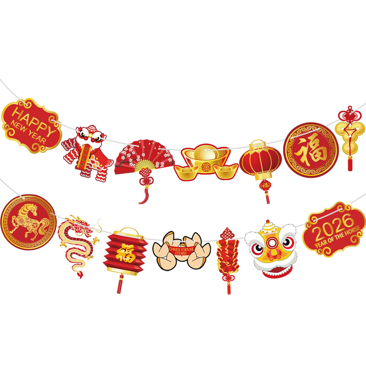 Blulu Year of the Horse Garland banner for Chinese New Year
