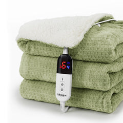 blunique heated blanket electric throw waffle