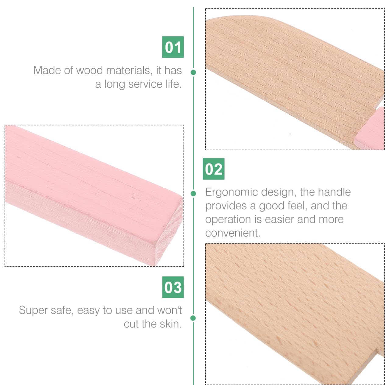 Hemoton kitchen role play tools with wooden knives