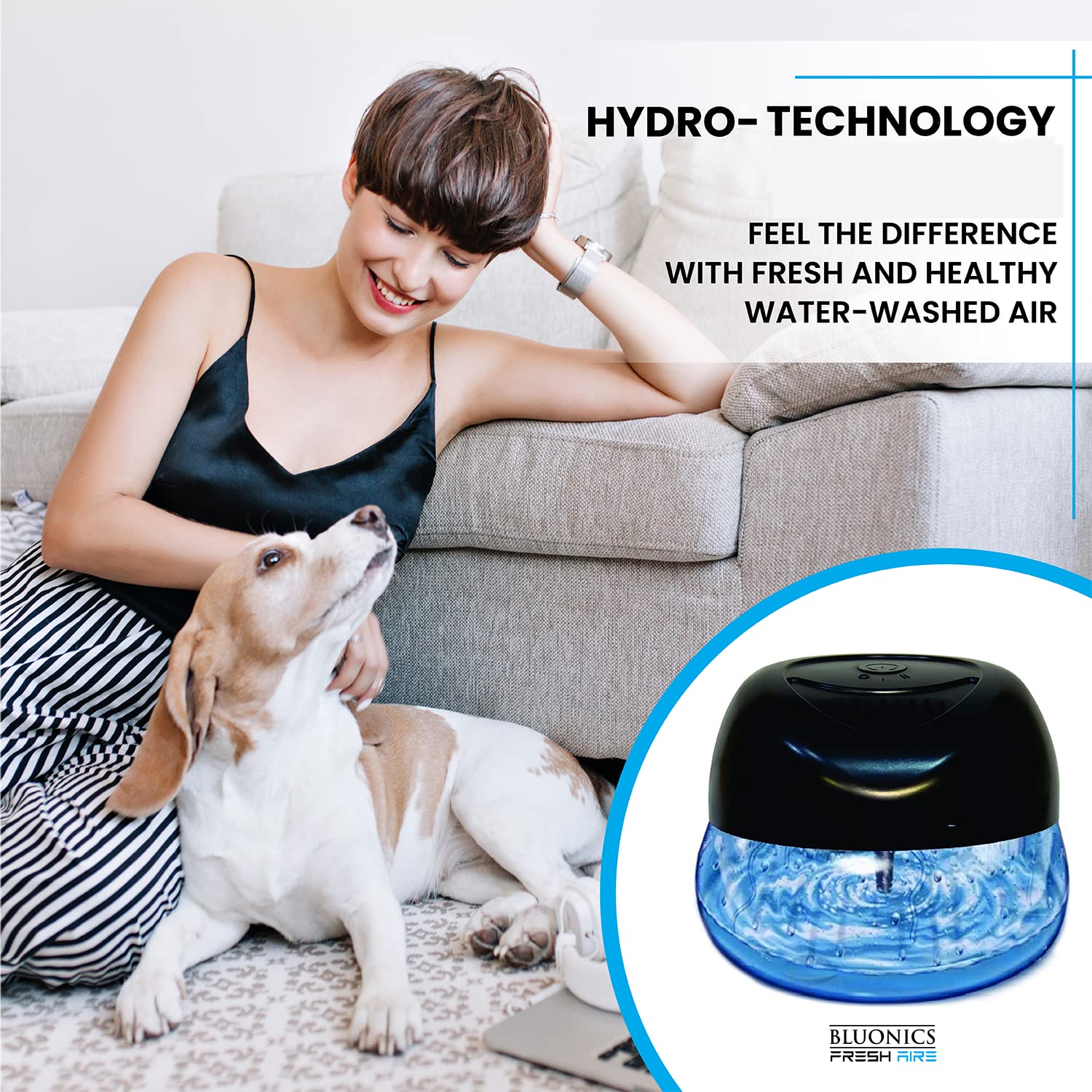 Bluonics Fresh Aire Water Air Washer water bowl close up