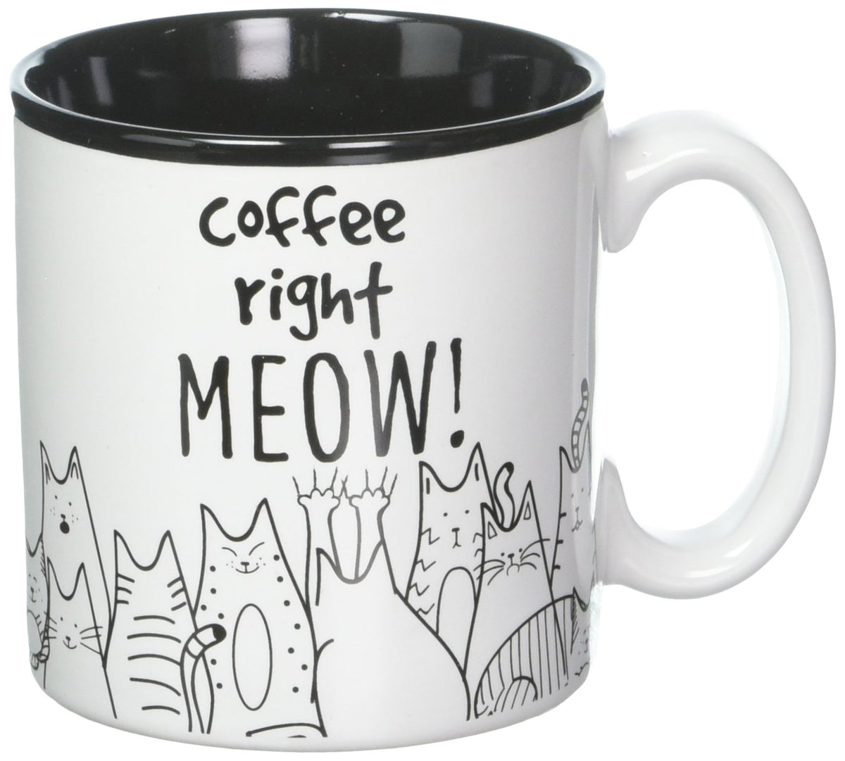 BnB Cat Lovers Mug 13oz white ceramic with black interior