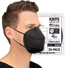 BNX KN95 face mask 20-pack black Made in USA