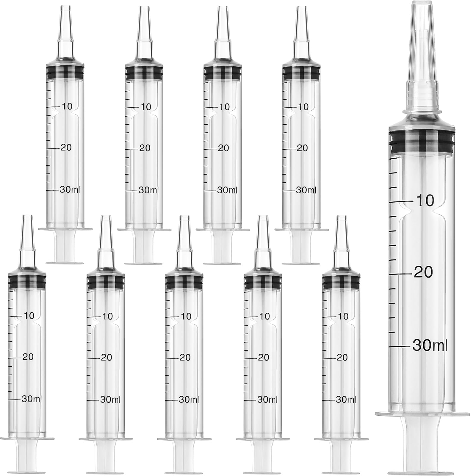 Boao 10 pack plastic syringes without needle 30 ml sealed packaging