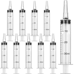 Boao 10 pack plastic syringes without needle 30 ml sealed packaging