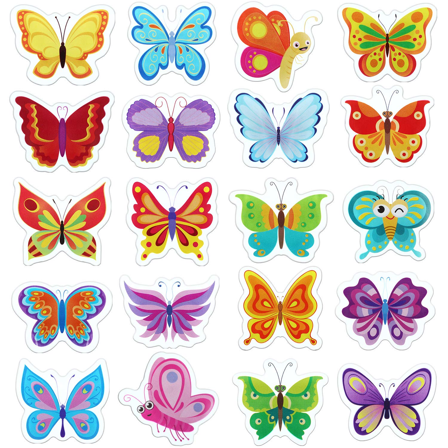 Boao 20 Pcs Summer Butterfly Thick Gel Clings packaging image