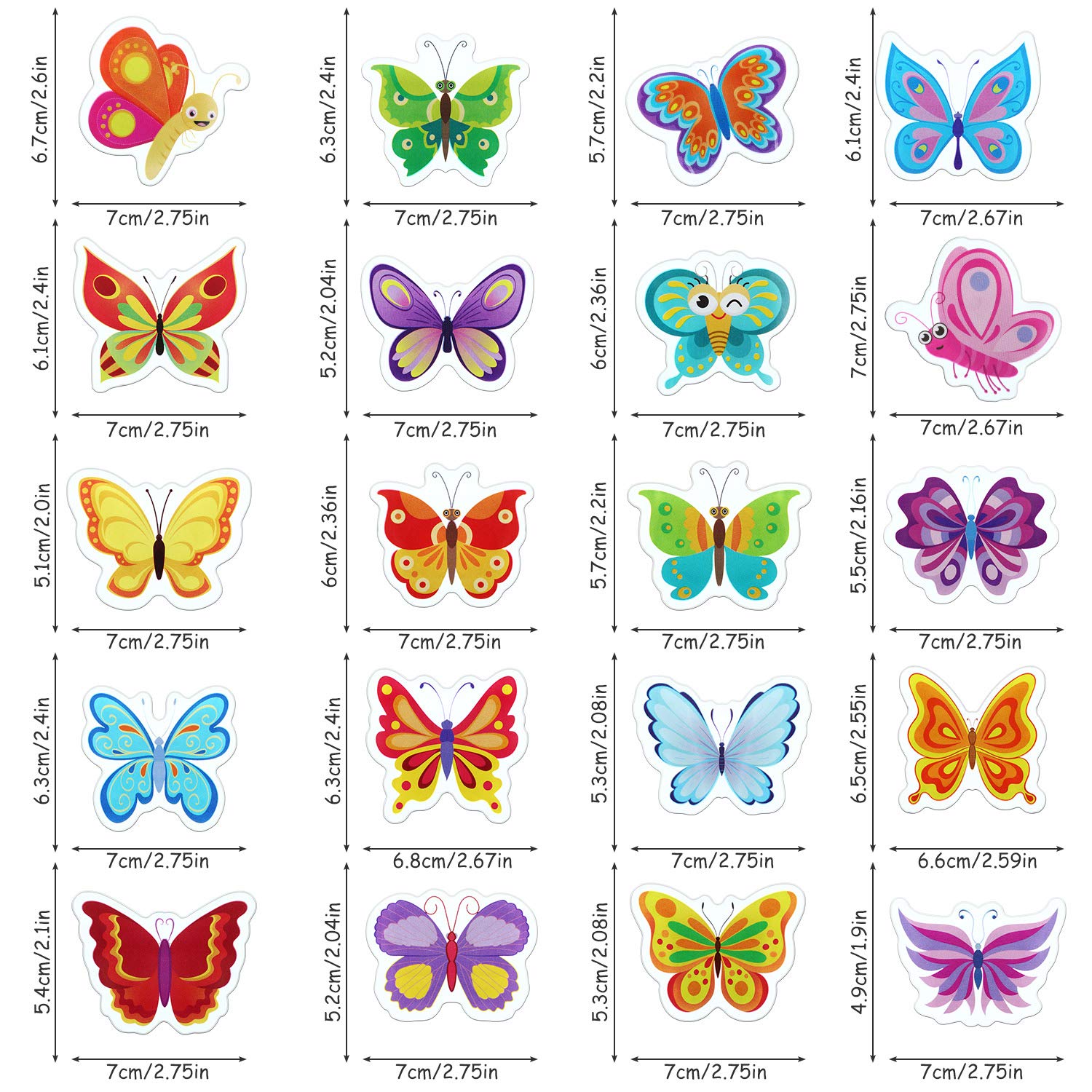 Assorted butterflies thick gel window clings for windows
