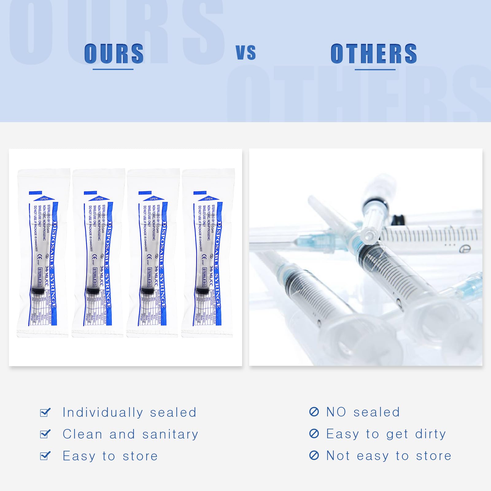 Boao plastic syringe set 10 pack individually sealed