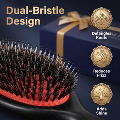 Small boar bristle brush for detangling