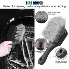 360-degree bendable wheel brush reaches lug nuts and rim lips