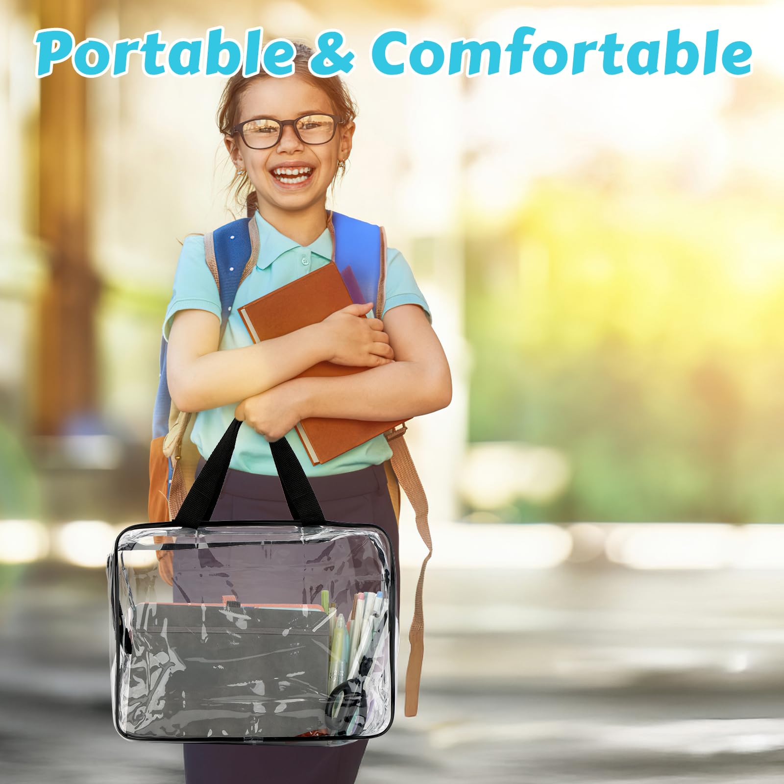 Transparent toy bags used for board games and stationery