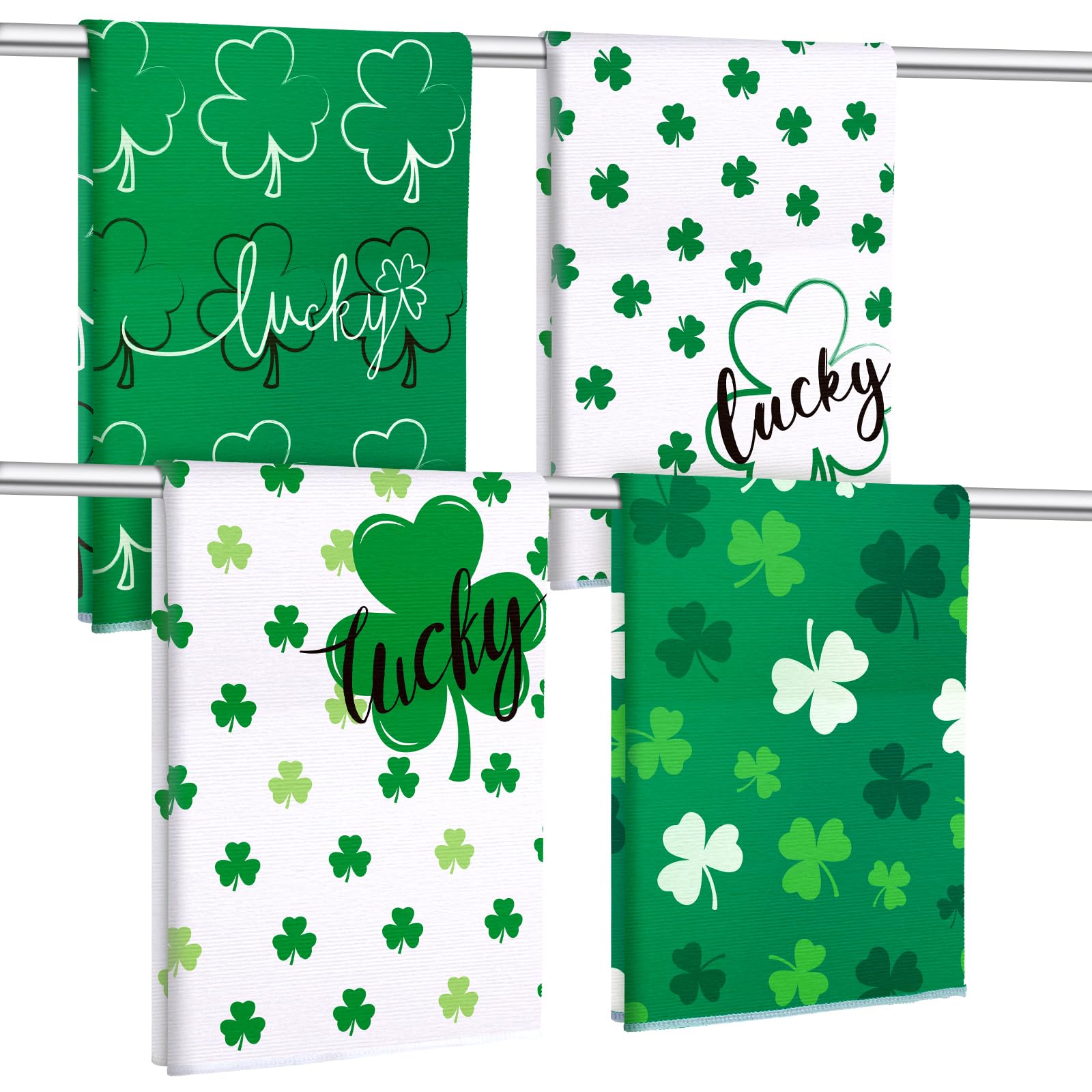 BOARDFEB St Patricks Day hand towels set four festive designs