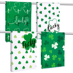 BOARDFEB St Patricks Day hand towels set four festive designs