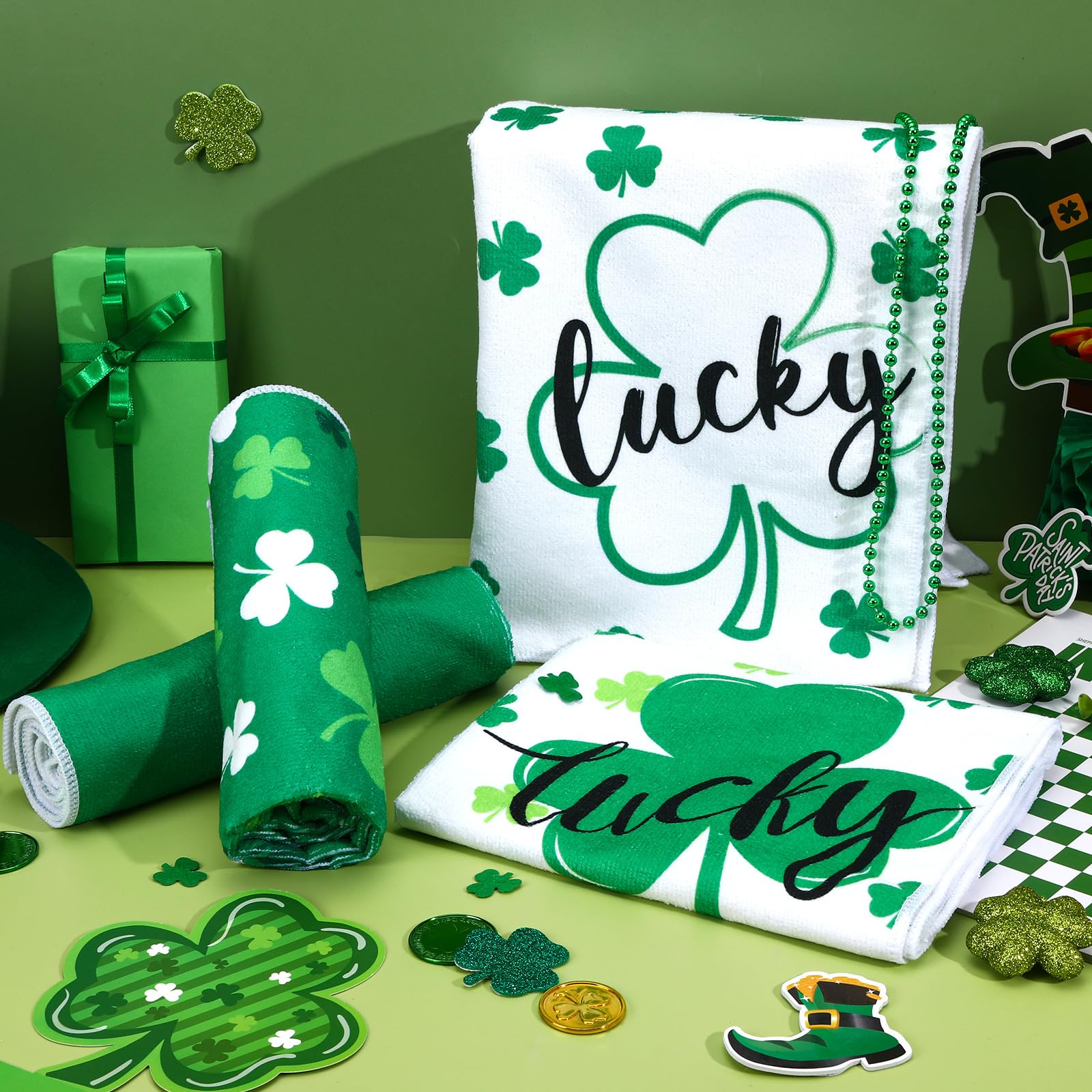 St Patricks Day kitchen towels four designs for home use