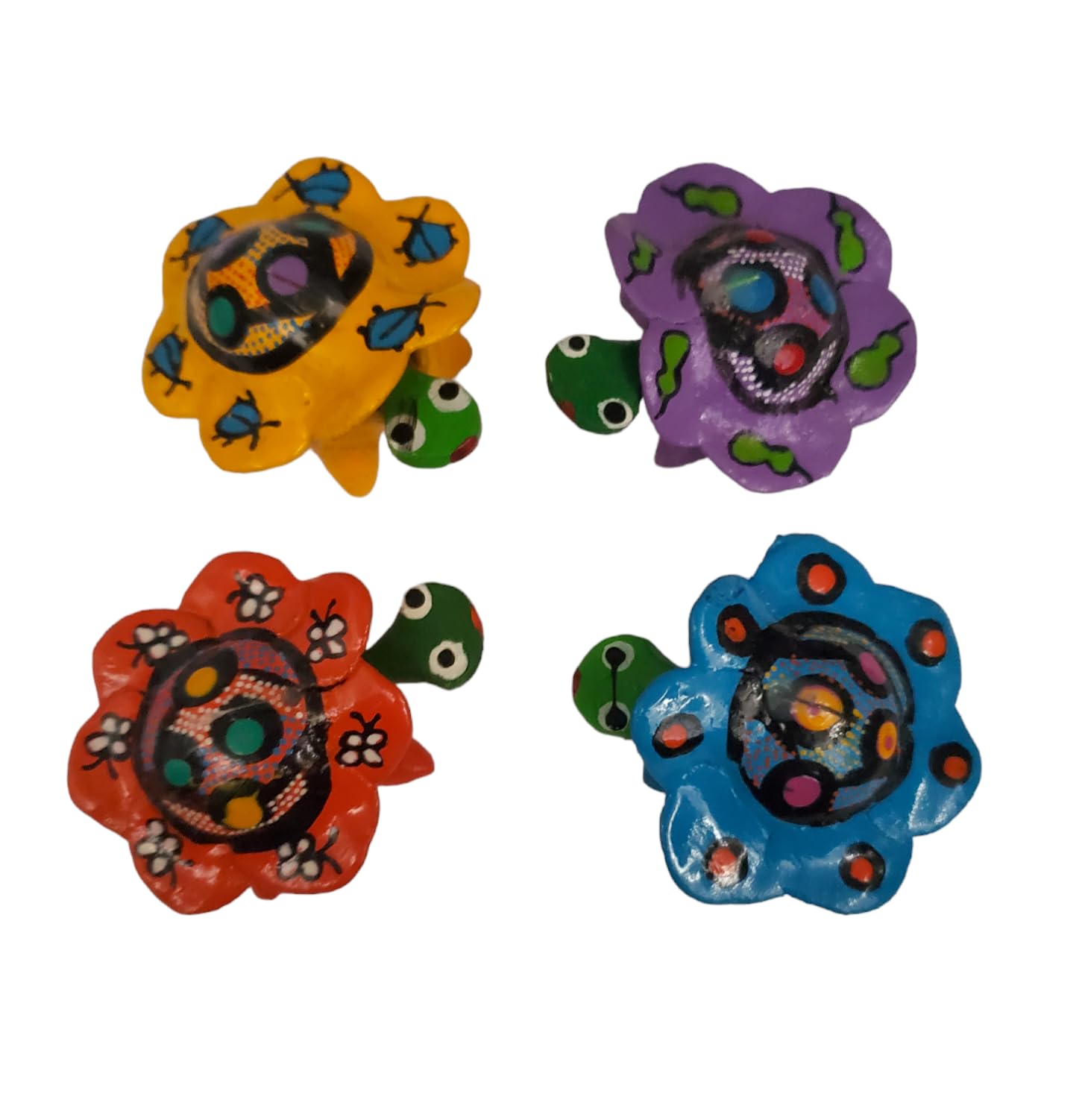 Colorful bobble head turtles set of 4 display figures