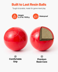 Eight colorful resin bocce balls for VEVOR Bocce Ball Set