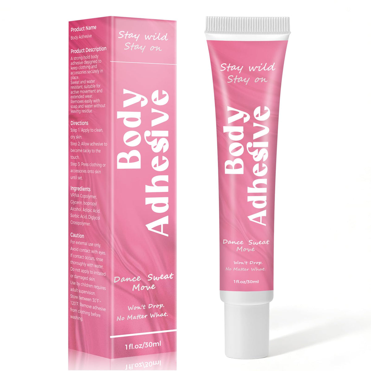 Body Adhesive Glue for Clothes & Skin used on skin and fabric