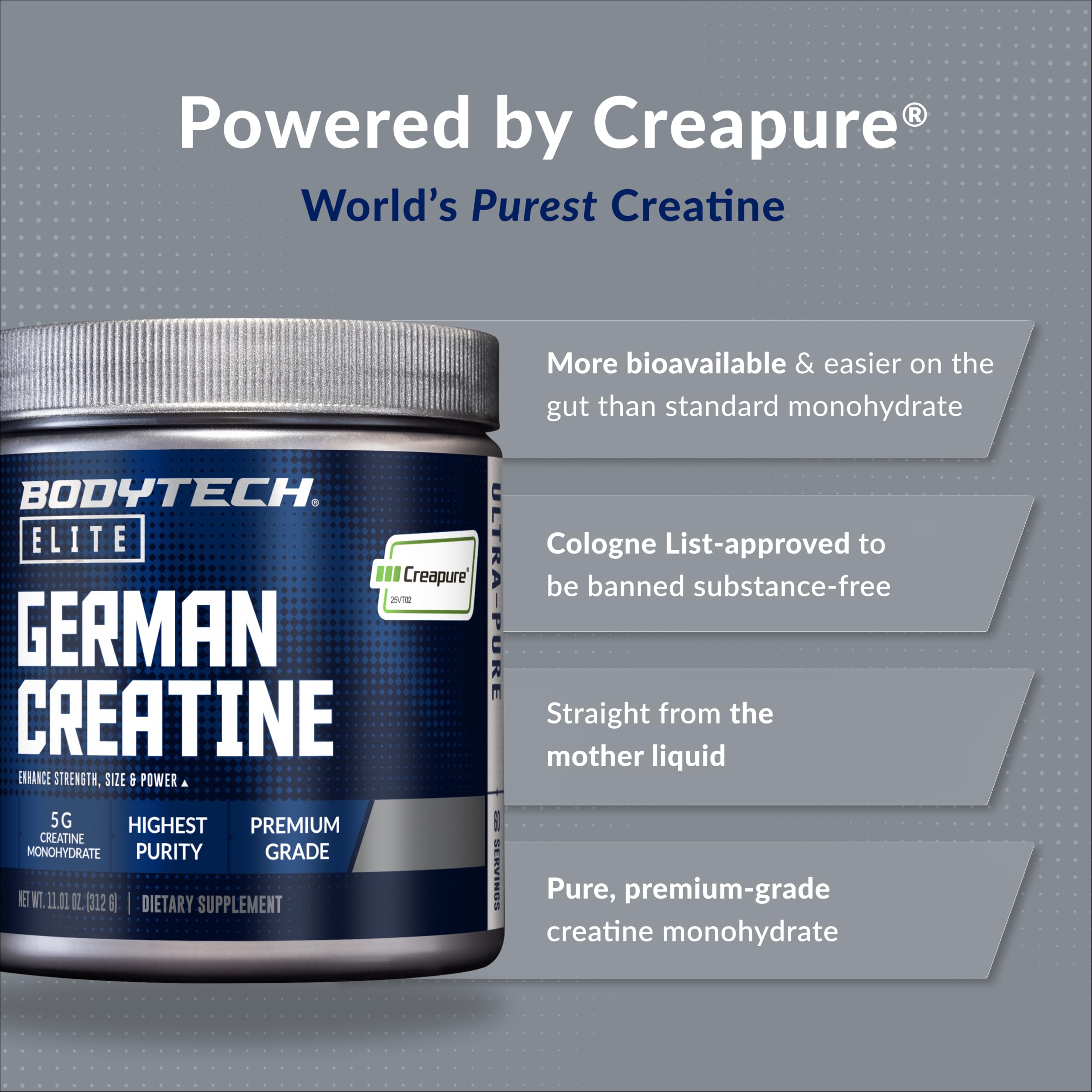 Creatine monohydrate single-ingredient powder BodyTech