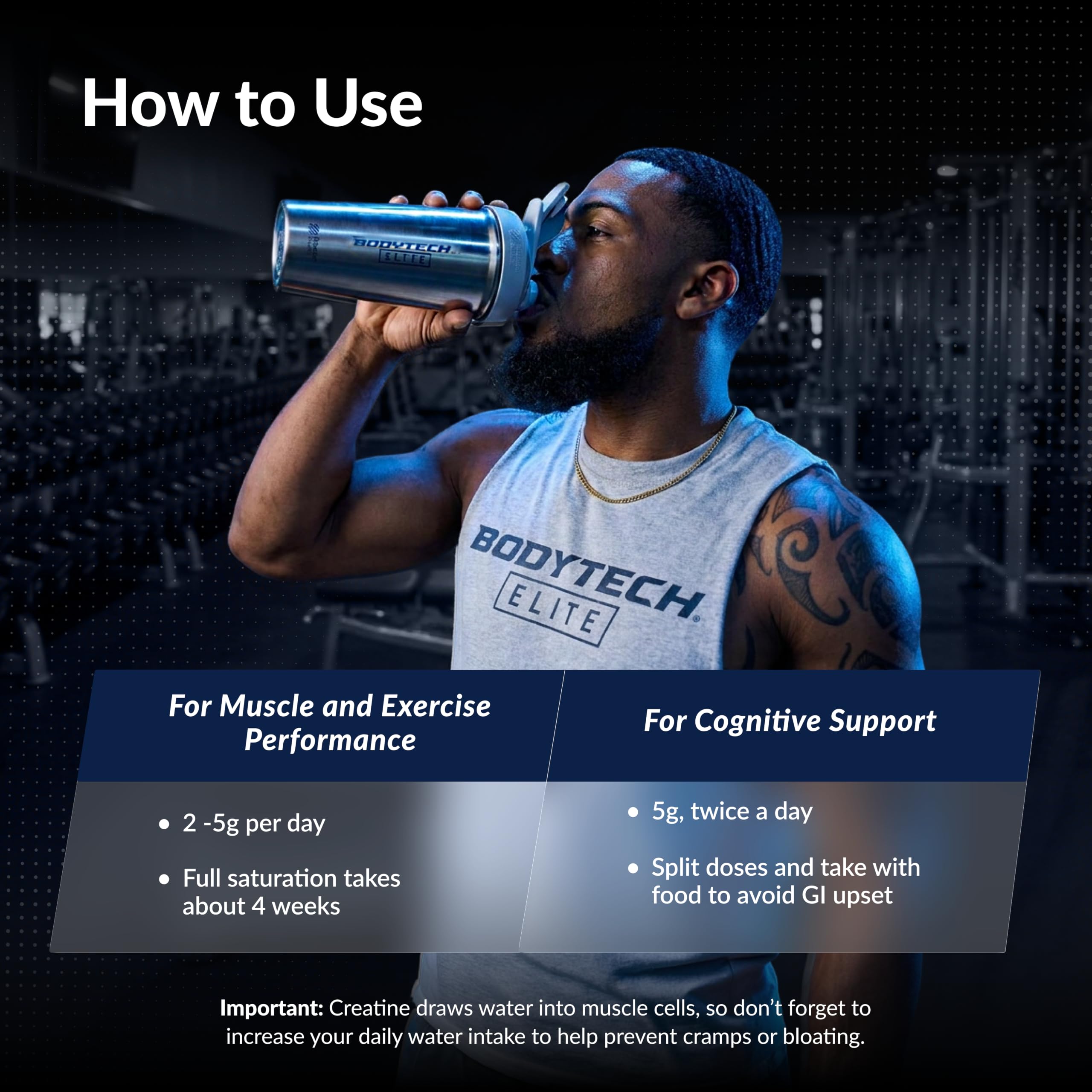 BodyTech gluten free creatine monohydrate packaging