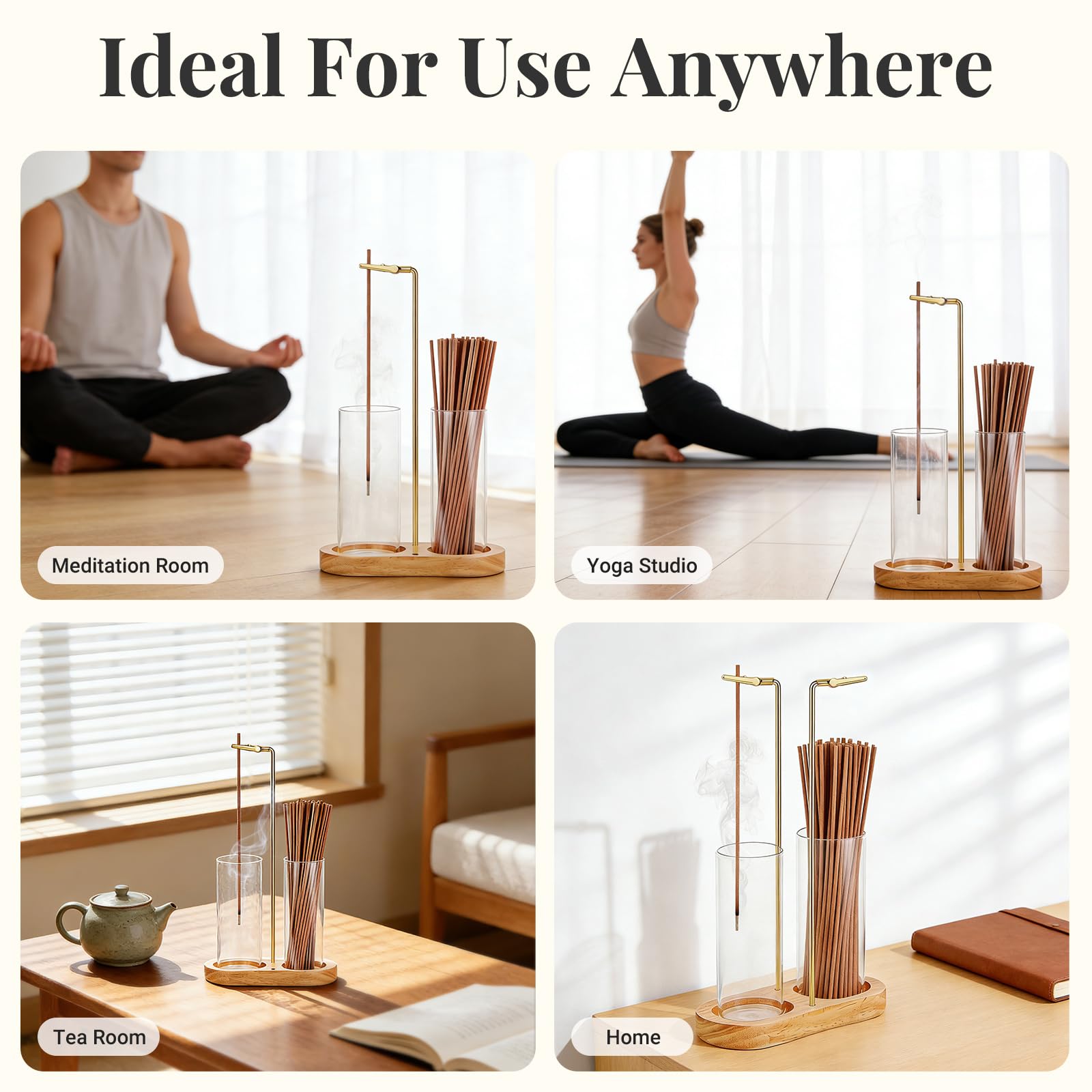 Integrated storage for sticks in incense holder