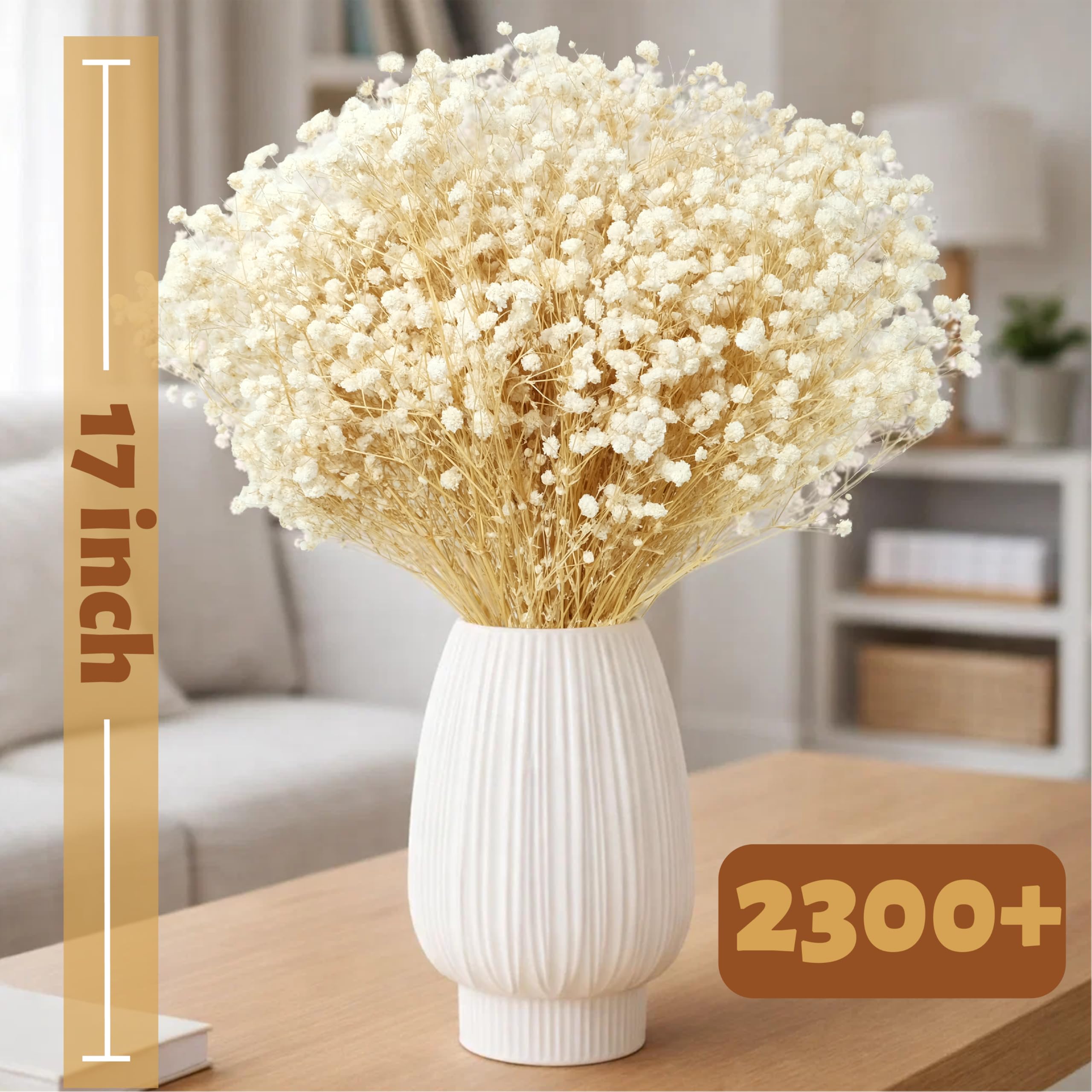 Boho DIY craft petals from dried baby's breath flowers