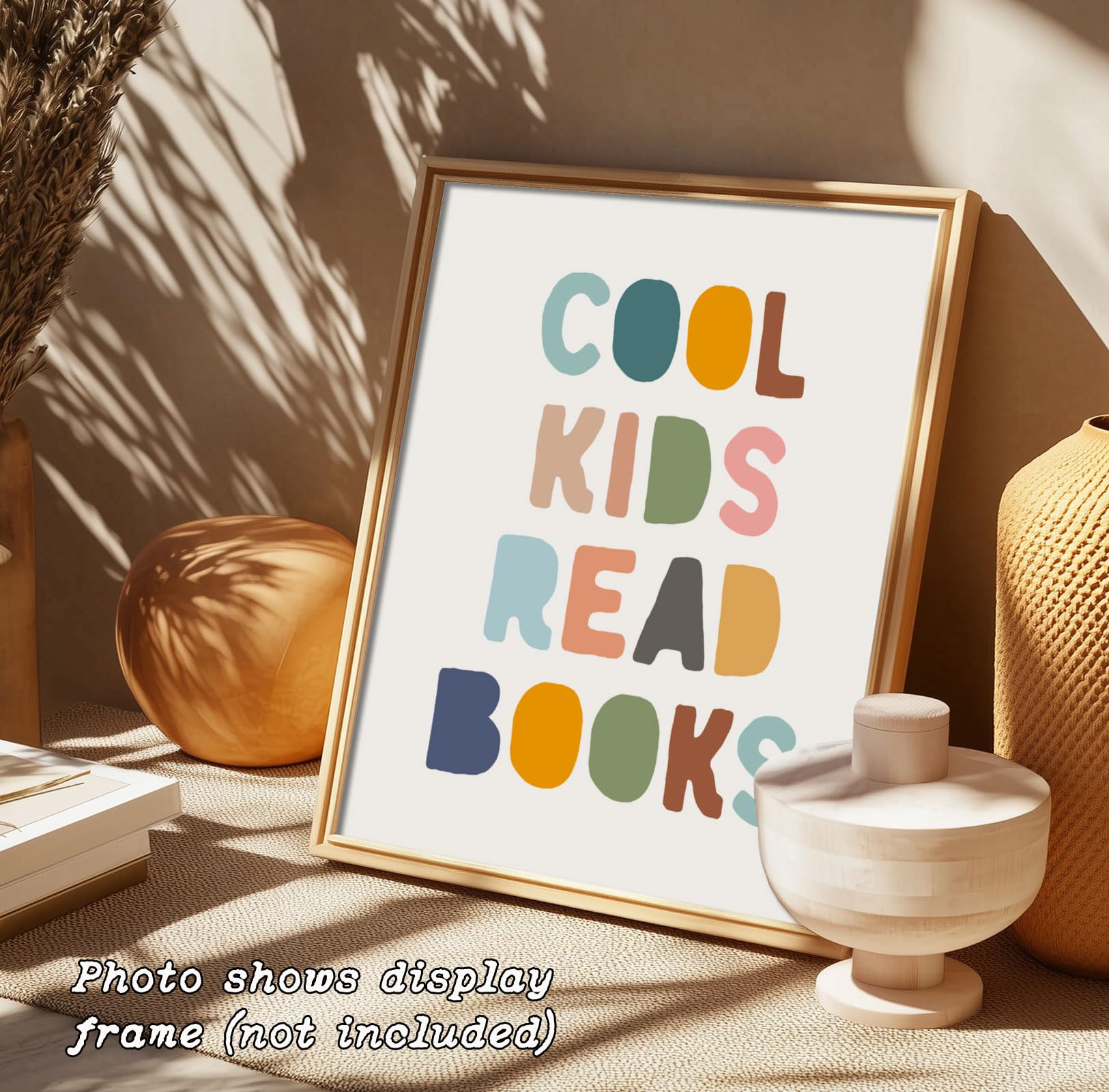 Boho style reading poster for homeschool libraries classrooms