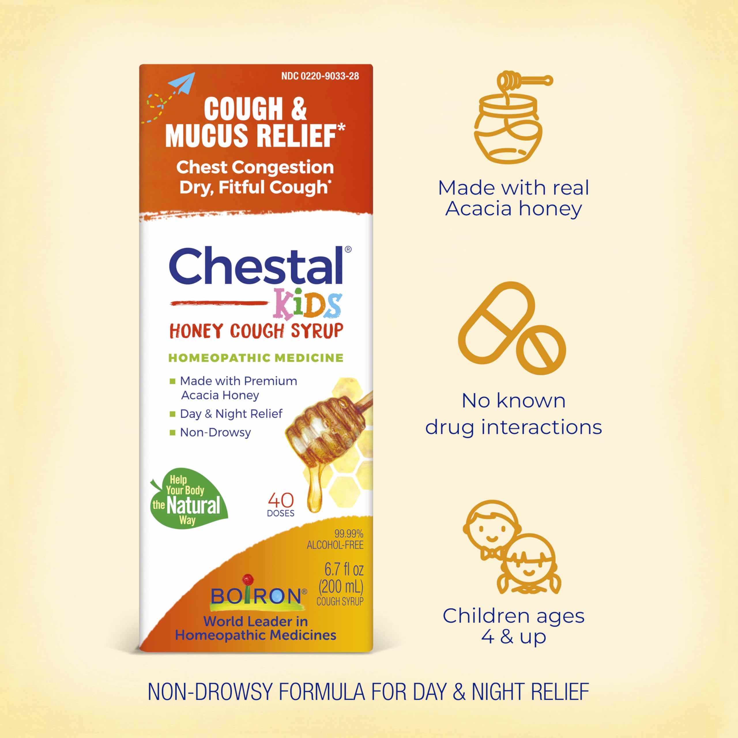 Homeopathic Chestal Honey for children cough syrup with Acacia honey
