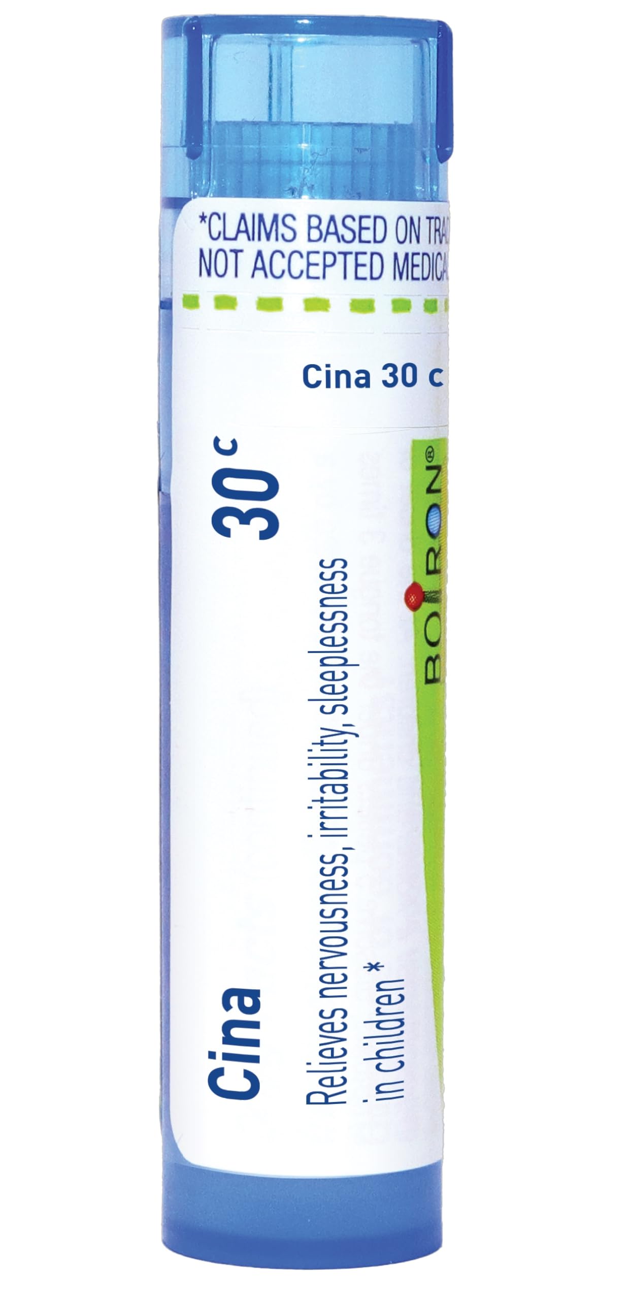 Boiron Cina 30C product packaging with 80 pellets for children
