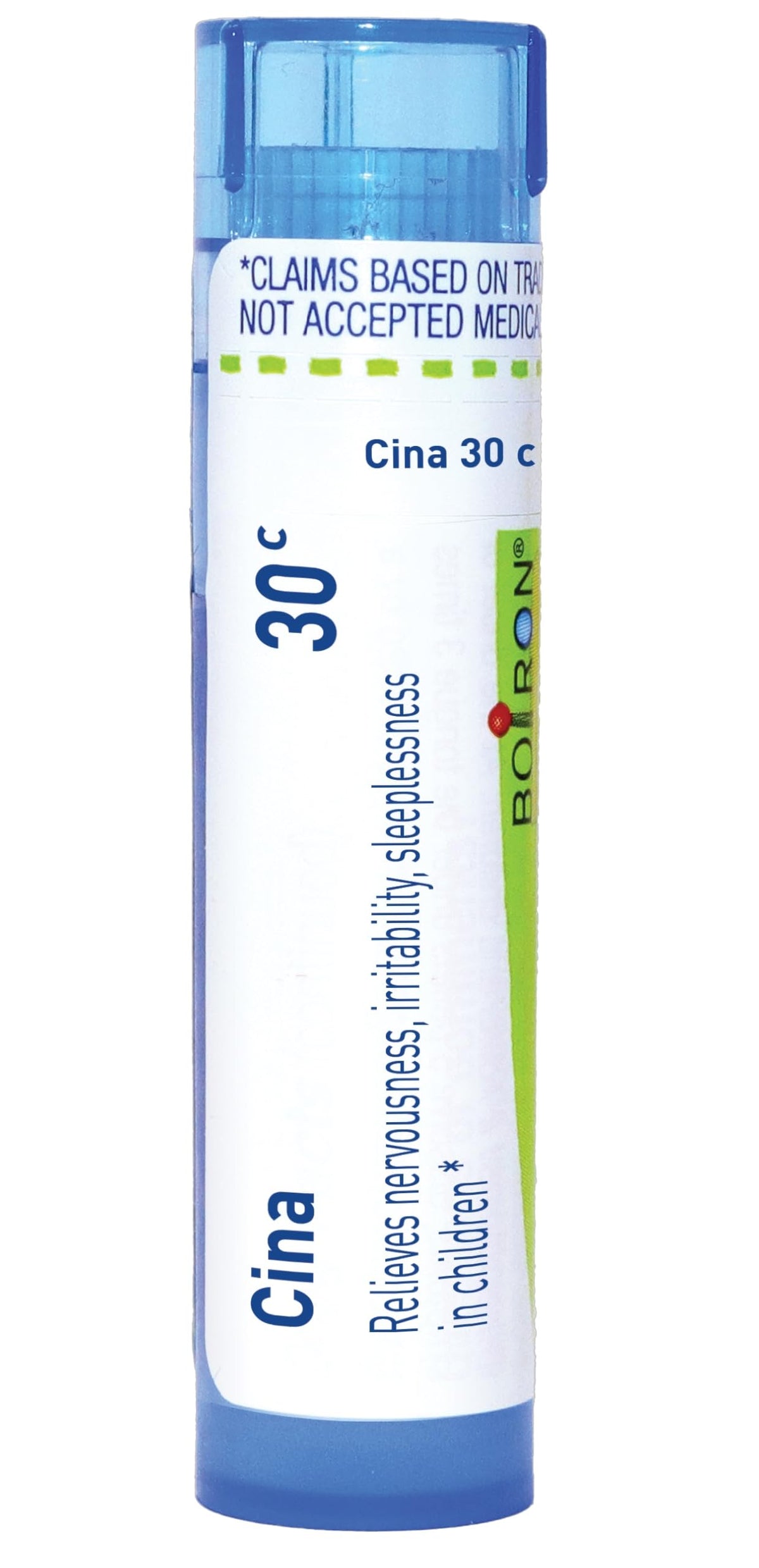 Boiron Cina 30C product packaging with 80 pellets for children