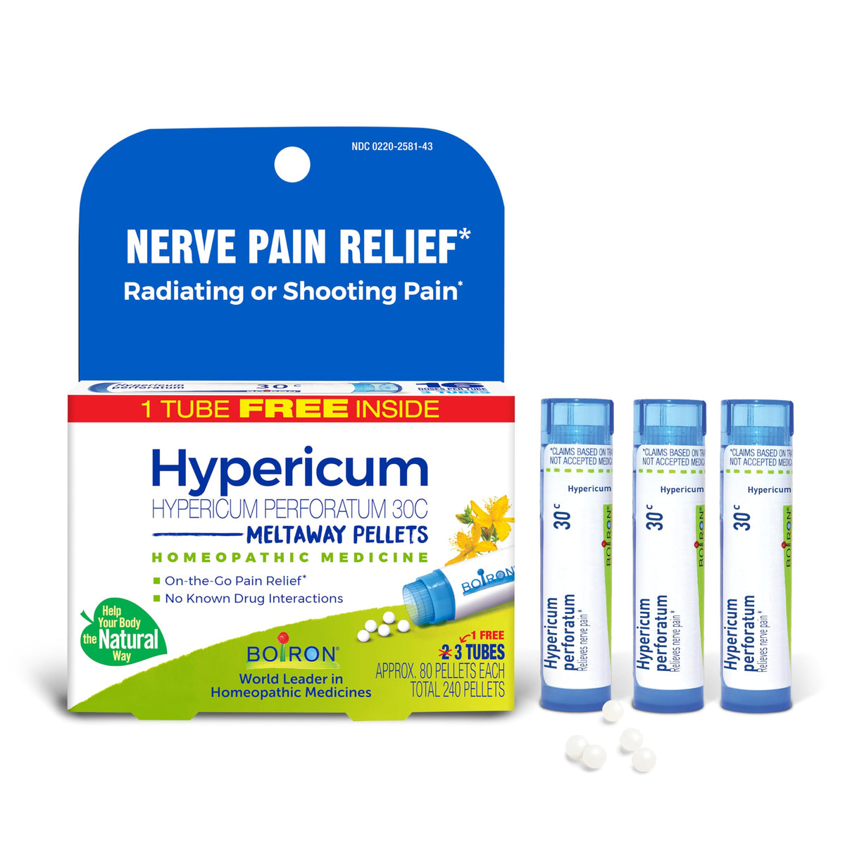 Boiron Hypericum Perforatum 30C meltaway pellets 240 count