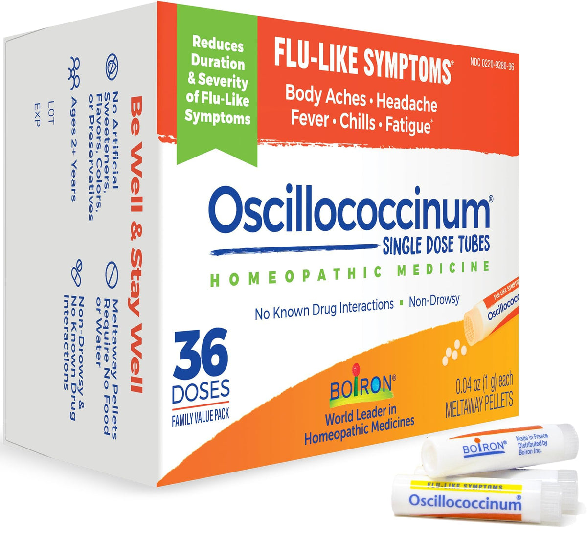 Boiron Oscillococcinum 36 doses packaging label
